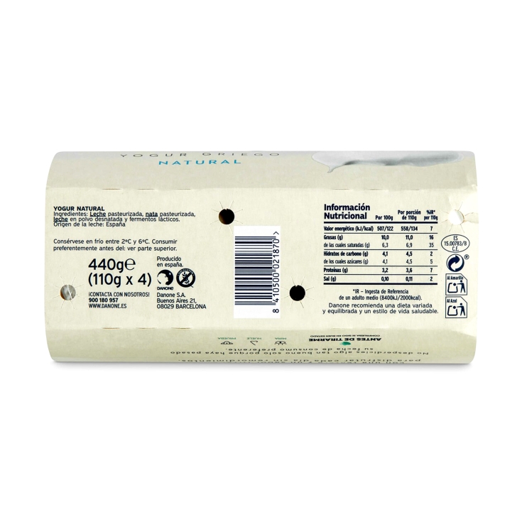 yogur griego natural, pk-4
