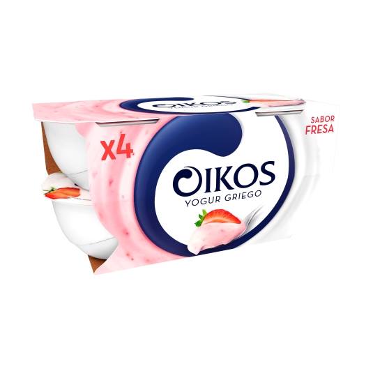 yogur griego sabor fresas, pk-4