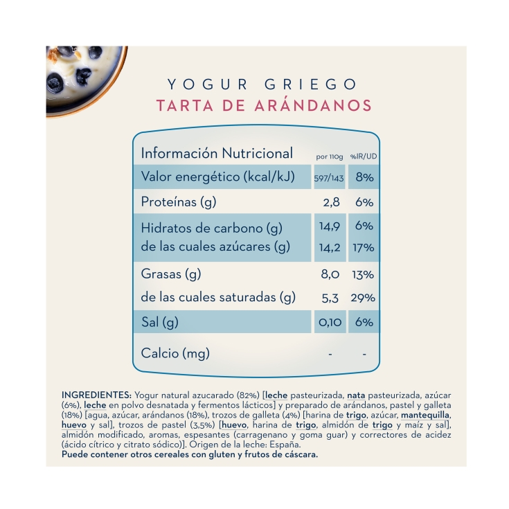 yogur griego tarta de arándanos, pk-2