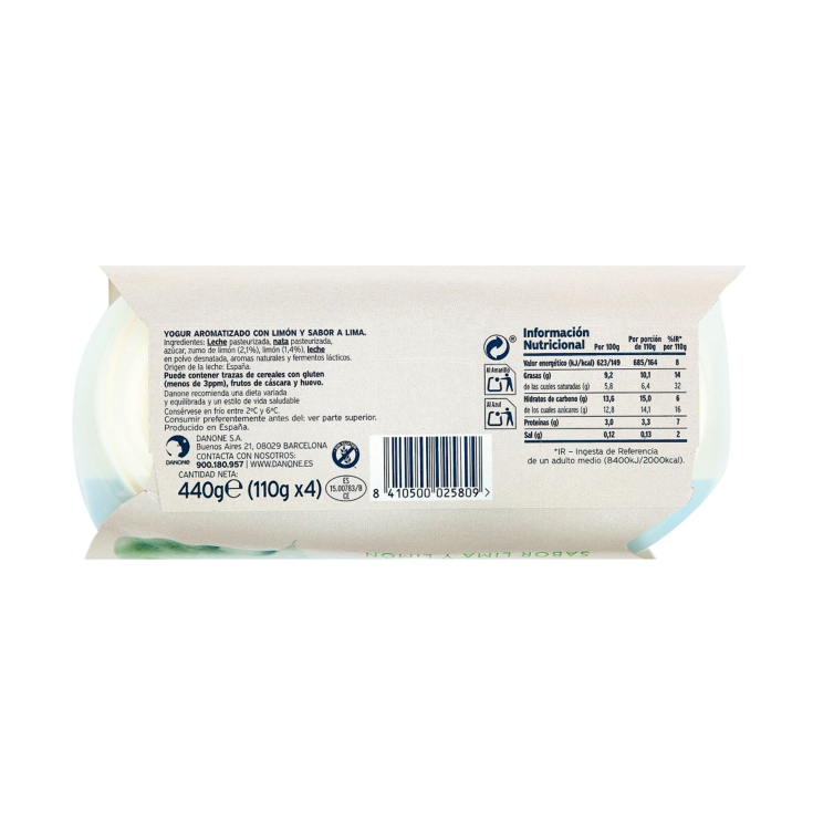 yogur griego sabor lima limón, pk-4