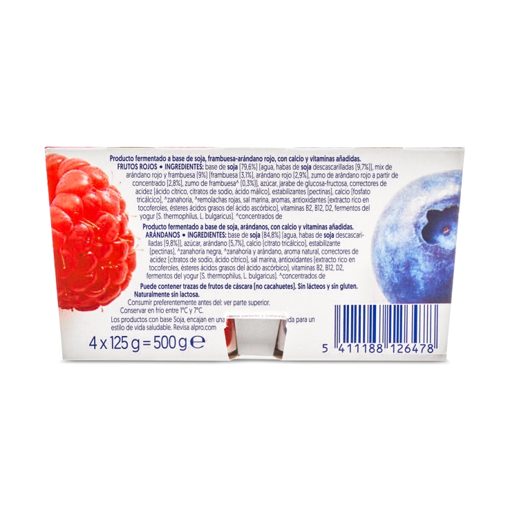 postre soja arandanos/frutos rojos 125g, pk-4