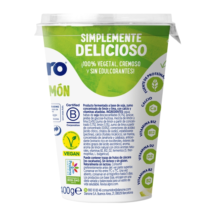 postre soja lima&limón, 400g
