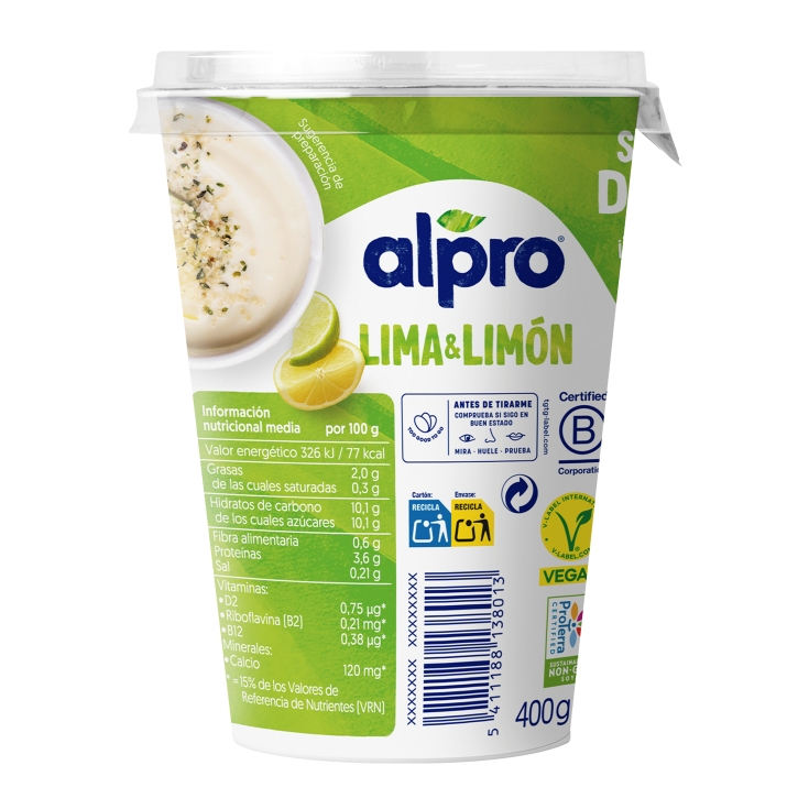 postre soja lima&limón, 400g