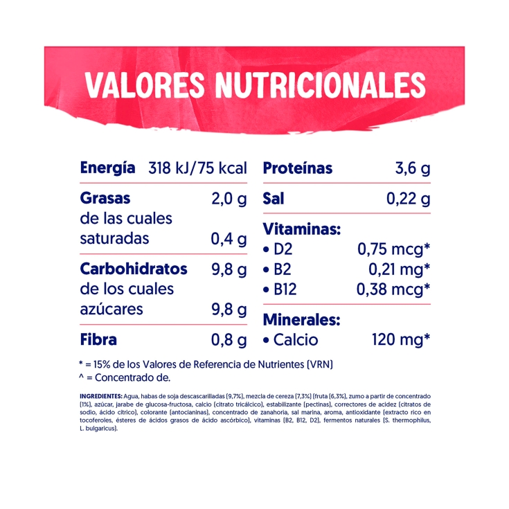 postre soja cerezas, 400g
