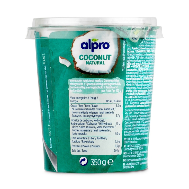 postre soja coco natural, 350g
