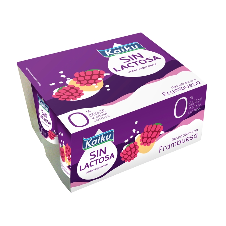 yogur frambuesa sin lactosa 0%, pk-4