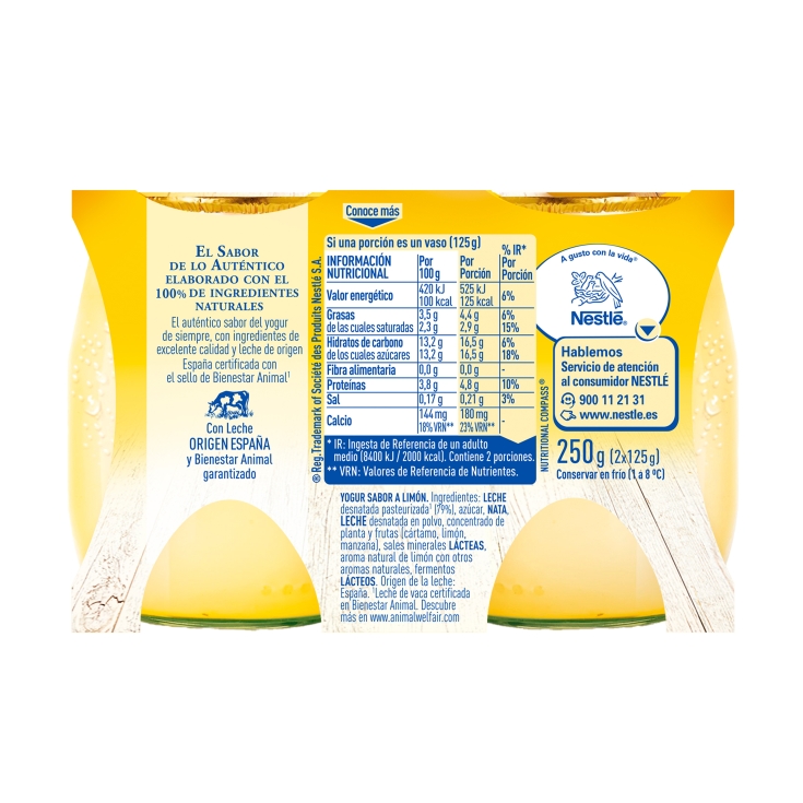 yogur limón 125g, pk-2