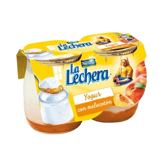 yogur con melocotón 125g, pk-2