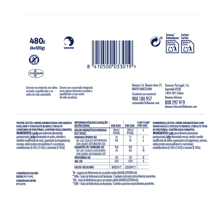 natillas proteína chocolate blanco y av, pk-4