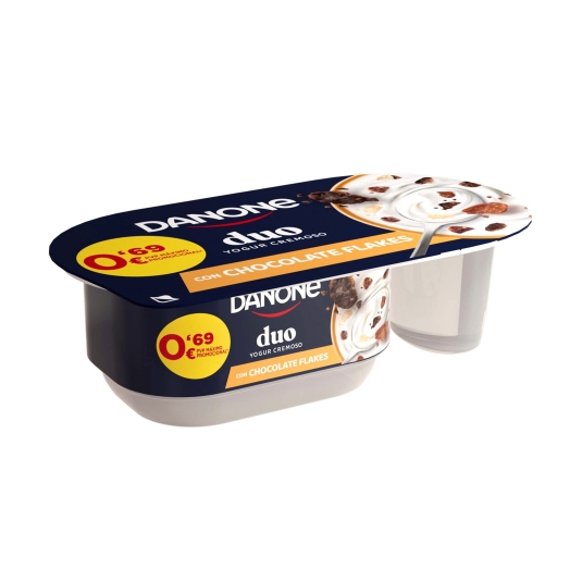 yogur cremoso duo con choco flakes, 102g