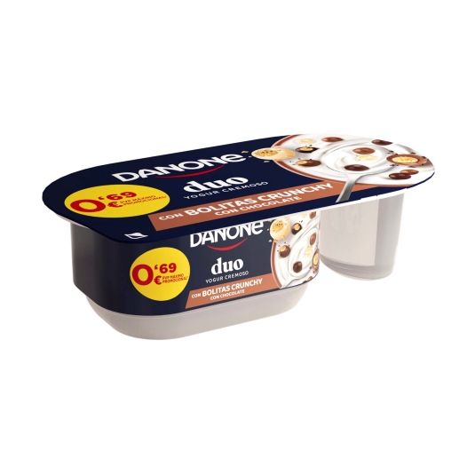 yogur cremoso duo con bolitas crunchy, 100g
