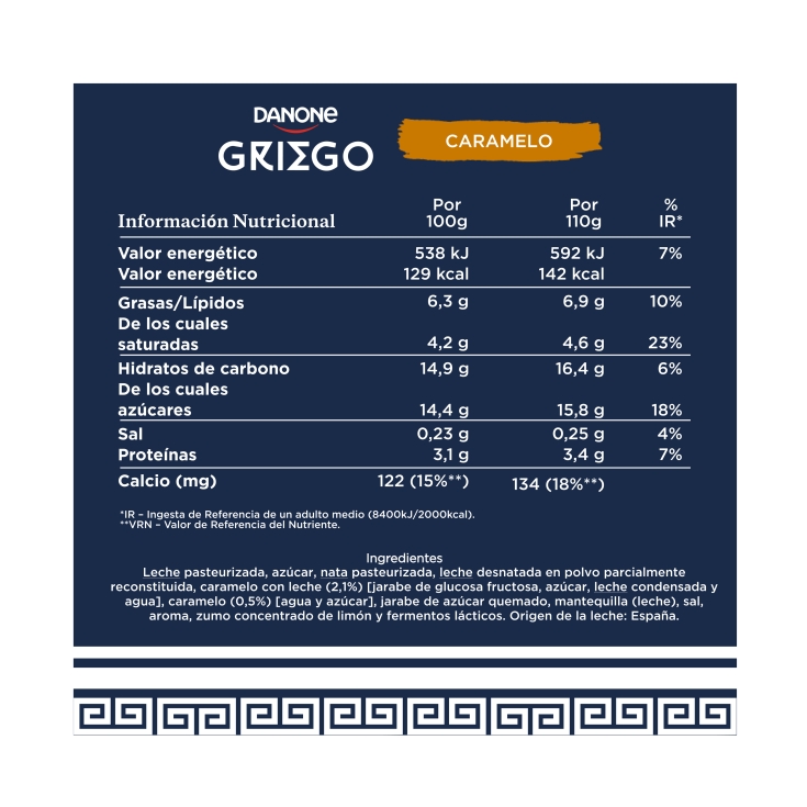 yogur griego caramelo, pk-4