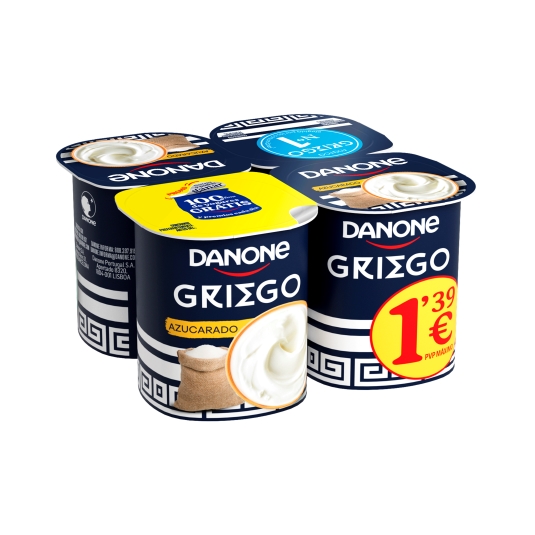 yogur griego natural azucarado 110g, pk-4