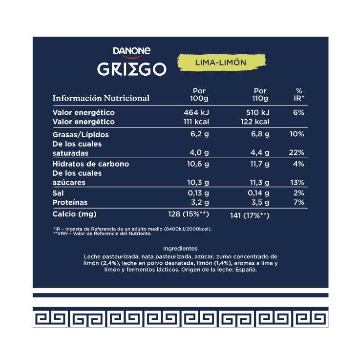 yogur griego lima limón 120g, pk-4
