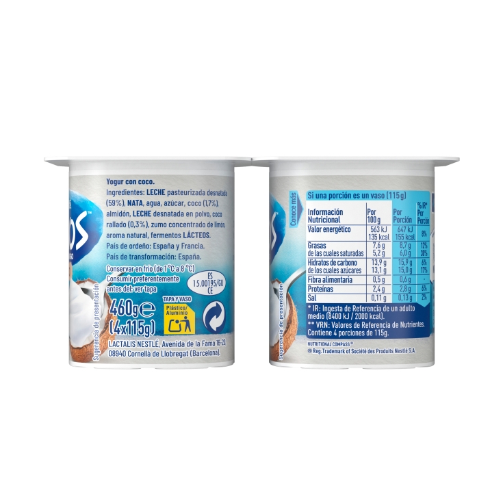 yogur griego coco, pk-4