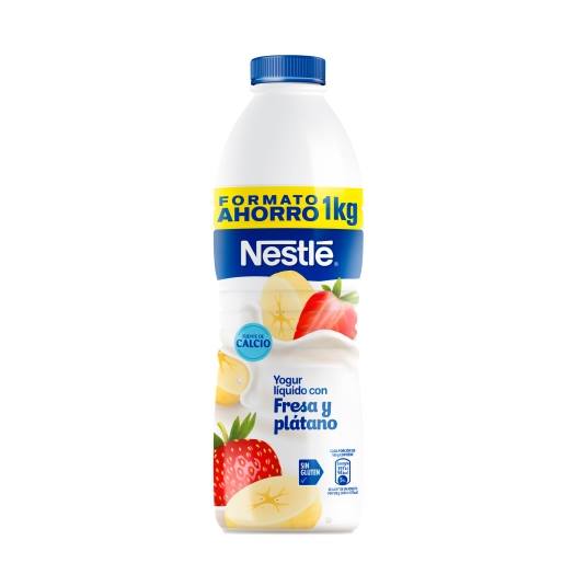 yogur líquido fresa y plátano, 1kg