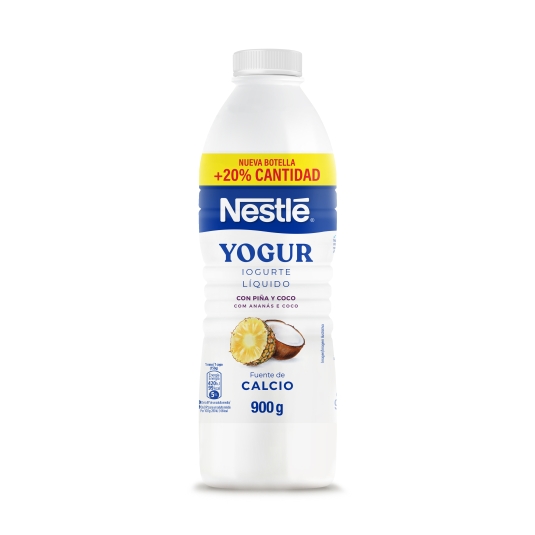 yogur líquido piña y coco, 900g