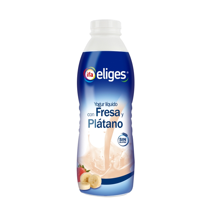 yogur líquido fresa/plátano, 1kg