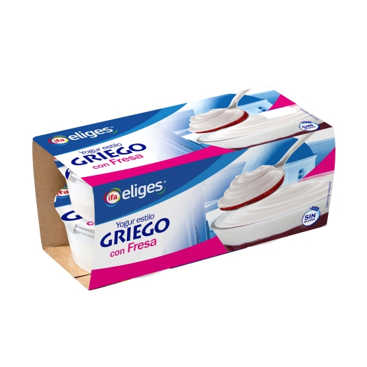 yogur griego con fresas 125g, pk-4