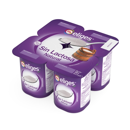 yogur natural sin lactosa 125g, pk-4