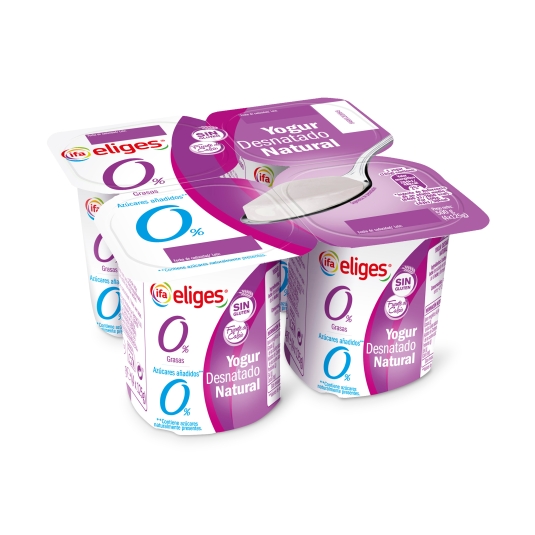yogur desnatado natural 0%, pk-4