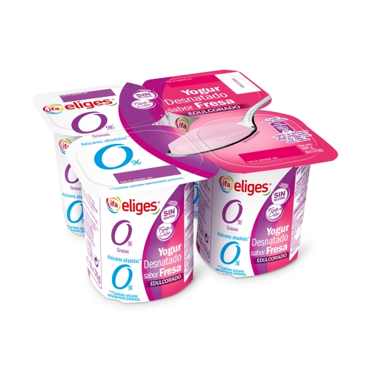 yogur desnatado fresa, pk-4