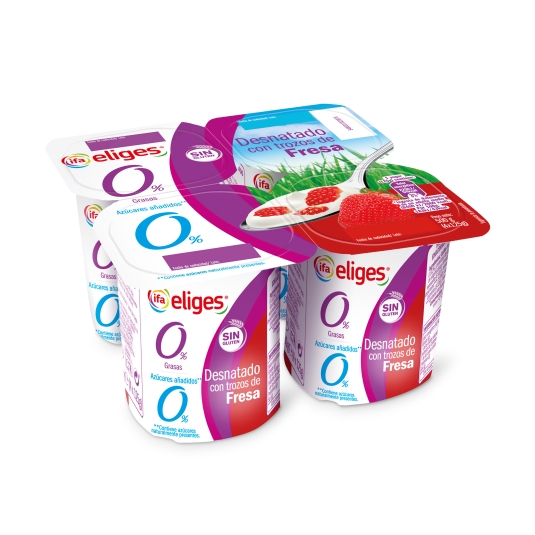 yogur desnatado con fresa, pk-4