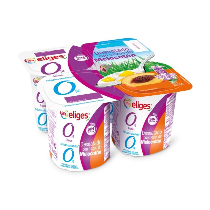 yogur desnatado con melocotón, pk-4