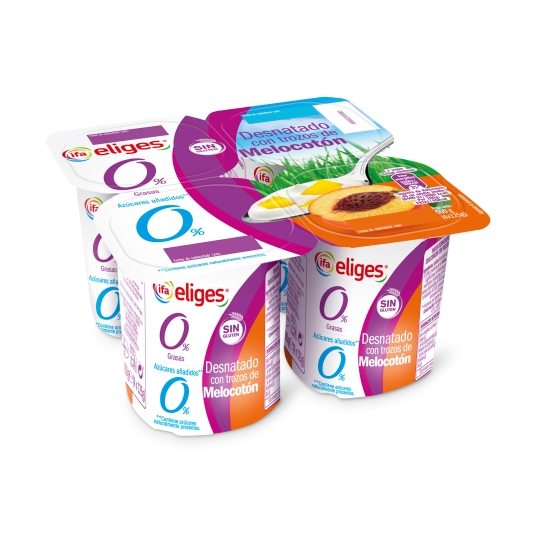 yogur desnatado con melocotón, pk-4