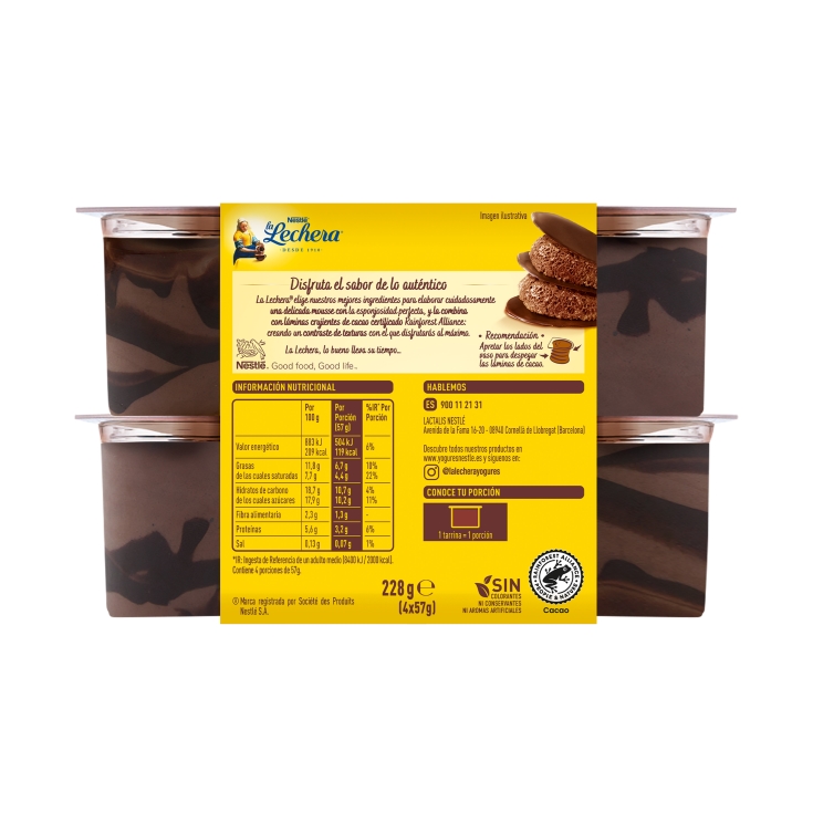 mousse crujiente chocolate, pk-4