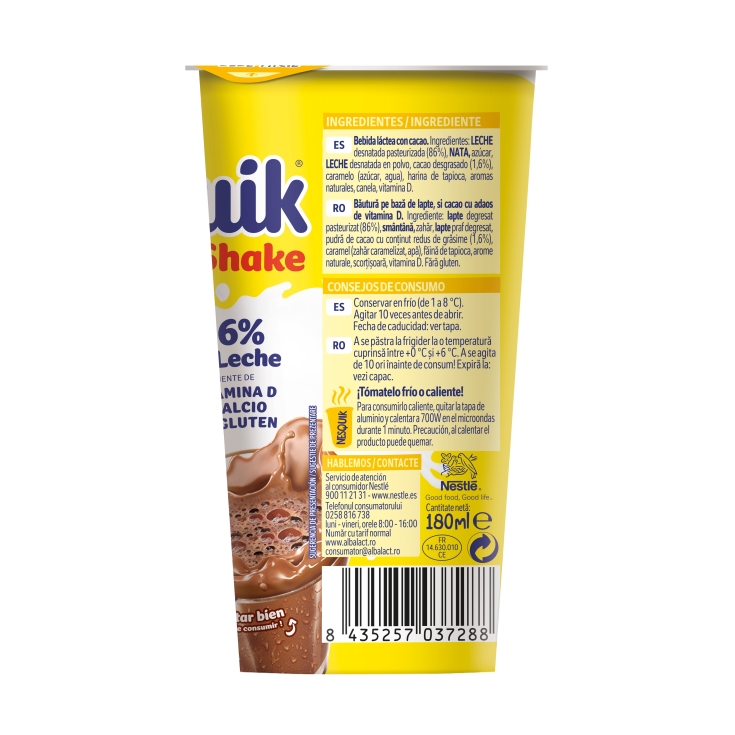 batido cacao shake, 180ml