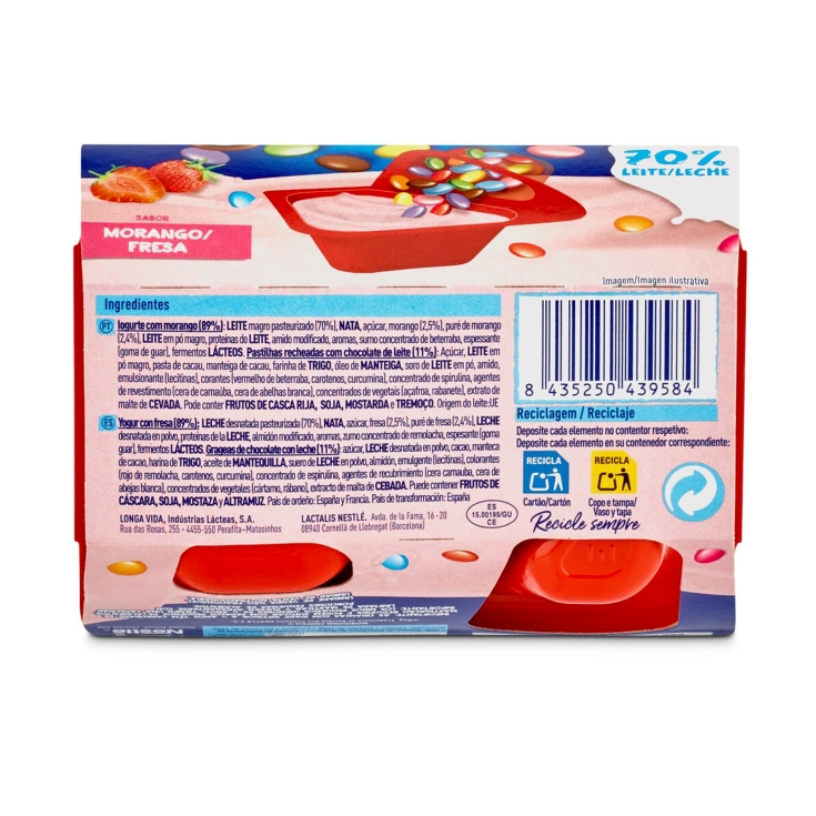yogur mix-in smarties fresa, pk-2