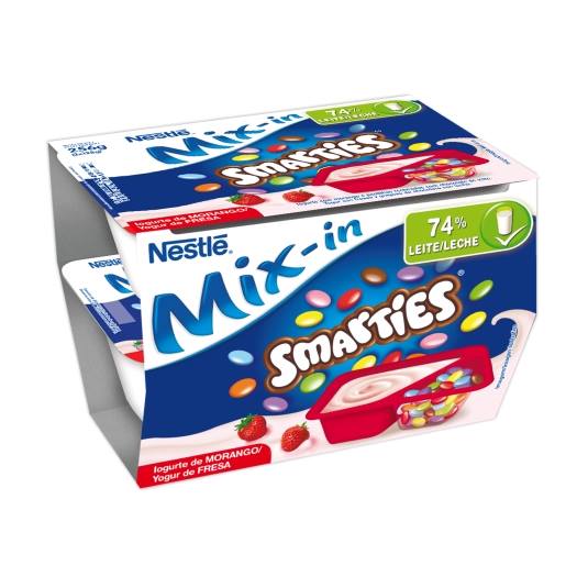 yogur mix-in smarties fresa, pk-2
