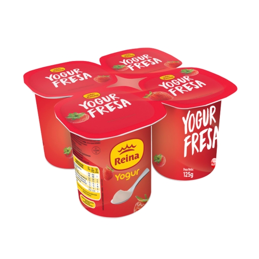 Yogur de sabores fresa, galleta, macedonia, fresa-plátano - Danone - 1,5 kg  (125 g x 12)