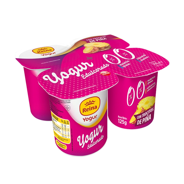 yogur piña desnatado 0% 0% 125g, pk-4