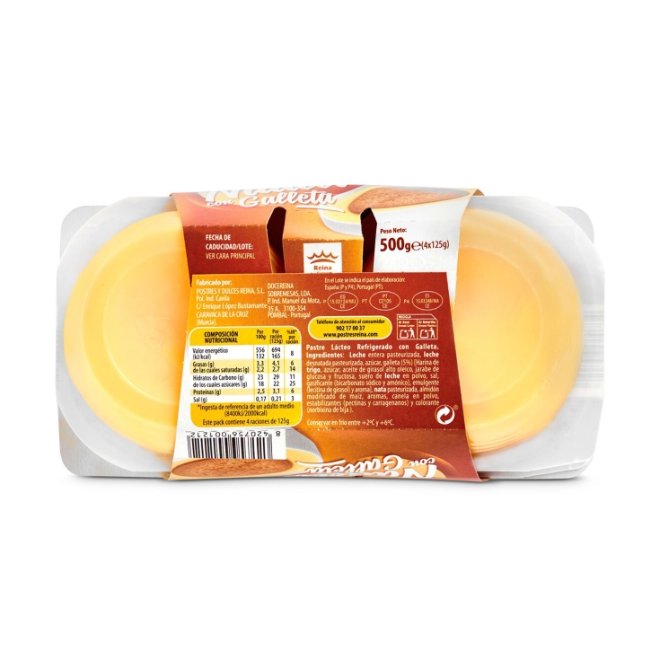 natilla con galleta, pk-4