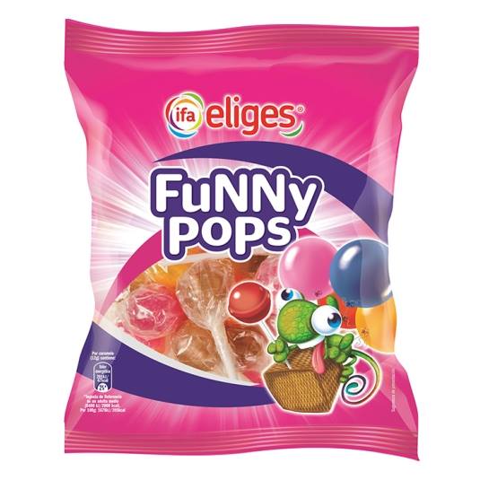 caramelo palo funny pops, 12ud