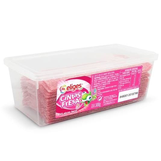 geles dulces cintas fresa ácida, 300g