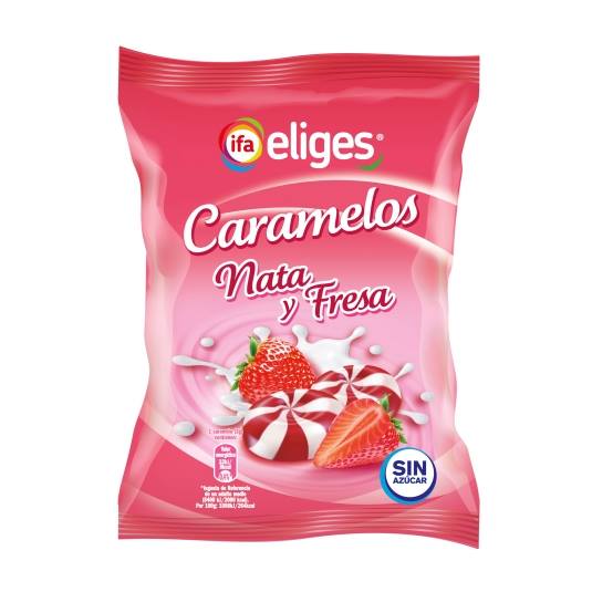 caramelos duro nata y fresa, 90g