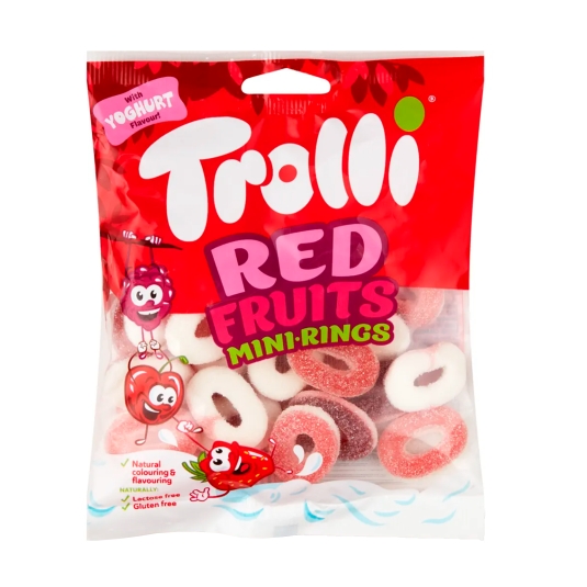 gominolas red fruits mini rings, 100g