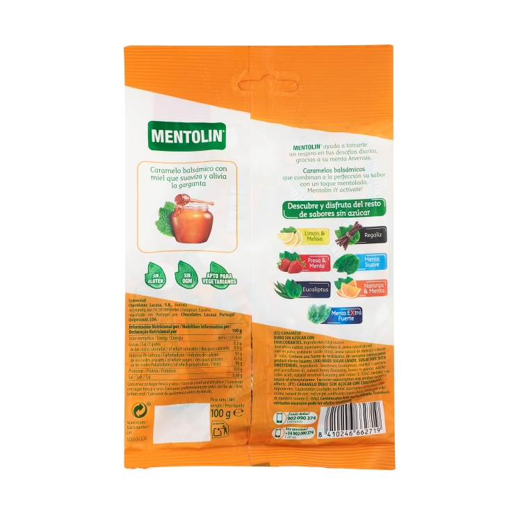 caramelos miel & mentol, 115g