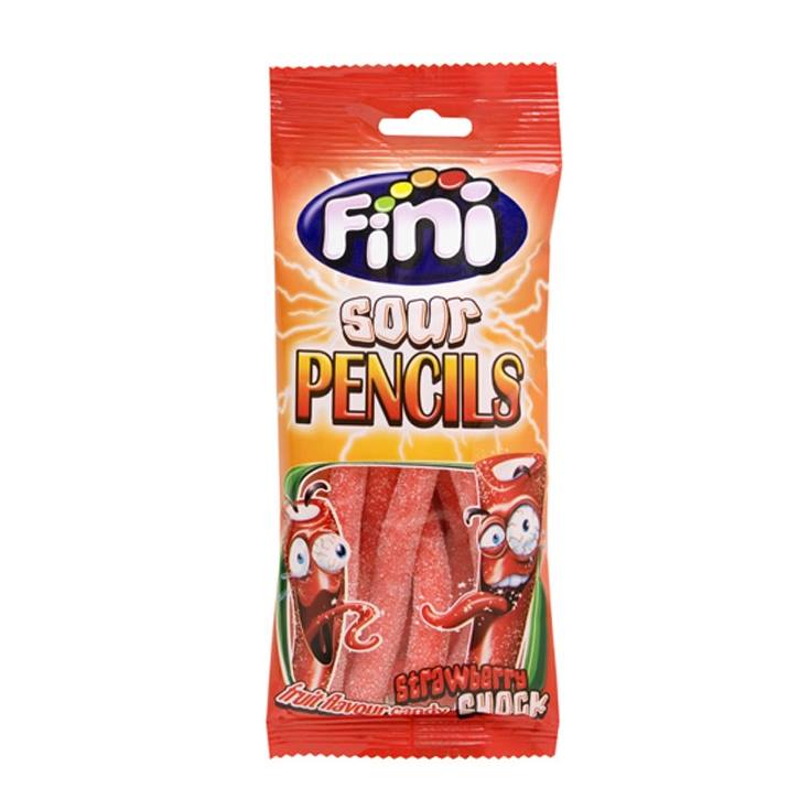 regaliz sour pencils fresa pica, 100g