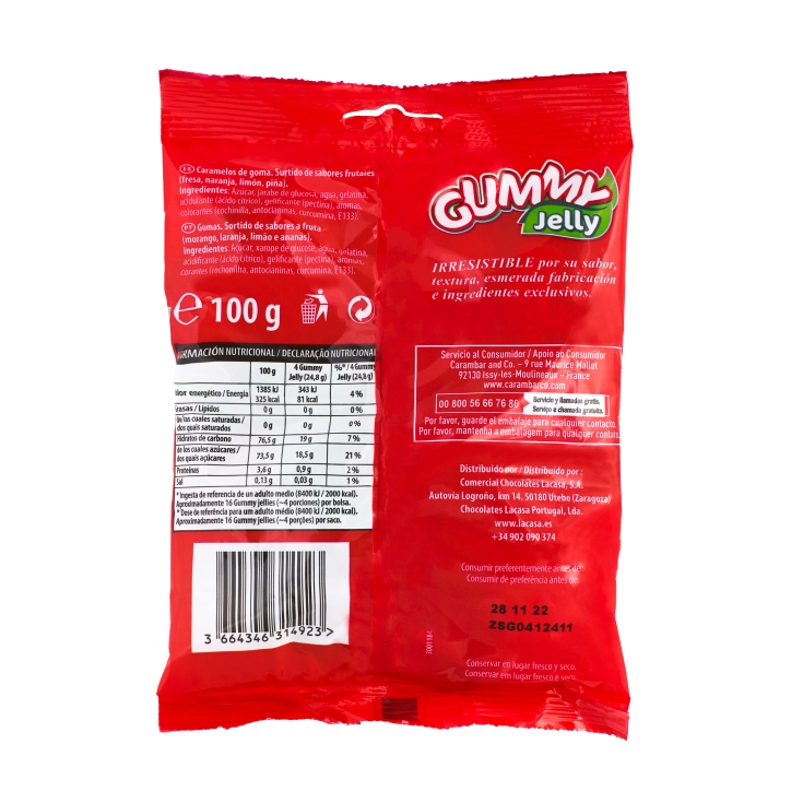 gominolas gummy jelly, 100g