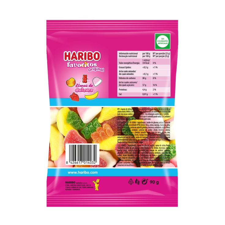 gominola favoritos con azúcar, 90g