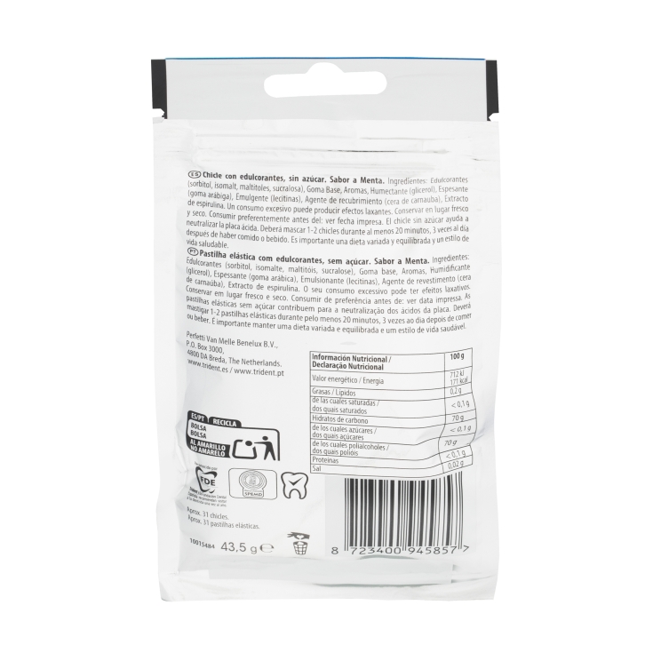 chicles menta s/a bolsa, 43.5g