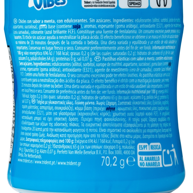 chicles vibes menta, 70g