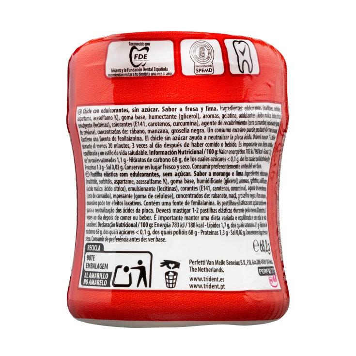 chicles fresa/lima 60min bote, 68g