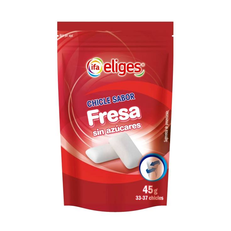 chicles fresa sin azúcar, 45g