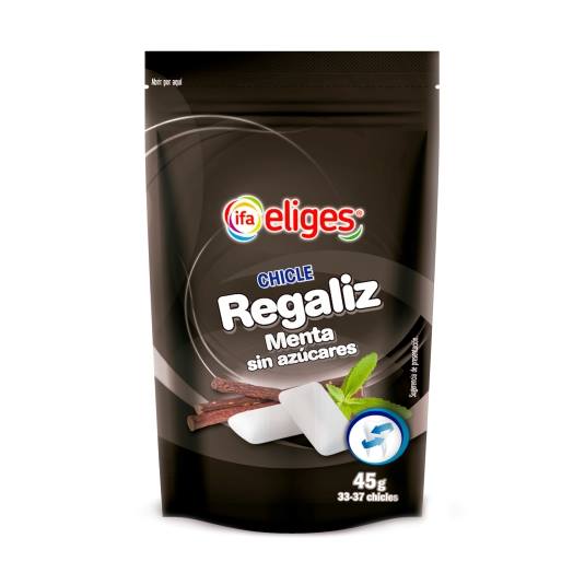 chicles regaliz sin azúcar, 45g