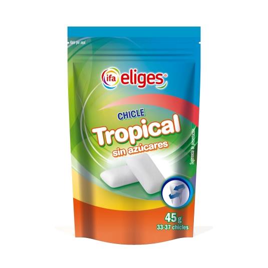 chicles tropical sin azúcar, 45g